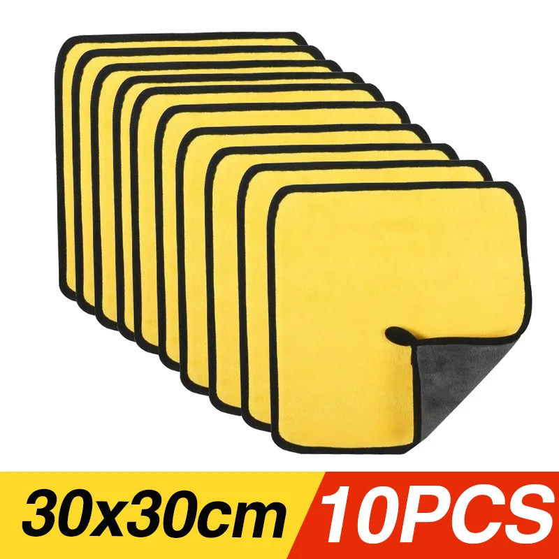 Car Wash Towels Cleaning Cloth Absorbent Dry Cloth General Purpose Microfiber Towel Thickened Yellow 30/40/60cm CM World