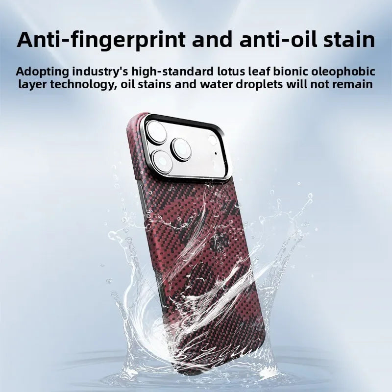 Ultra Slim Real Aramid Kevlar Carbon Fiber Business Case For IPhone 17 Air Pro Max Magnetic Charging Shockproof Protective Cover Car Mobile World
