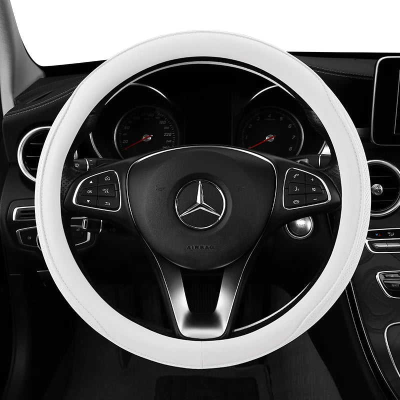 Car Anti-Slip Leather Steering Wheel Cover Universal Car Steering Wheel Protective Cover Fashion Style 38cm Sport Style Cool CM World