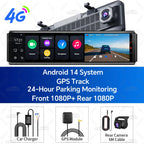 D90 11.26" 4G+64G 4G Android 14 AI Screen GPS Navigation Carplay Android AUTO Dual Lens Dash Cam RearView Mirror Video Recorder