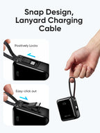 AHARGE 35W Mini Power Bank 10000mAh Built-In USB-C Cable Pocket-Sized PowerBank Fast Charging Portable For iPhone 18 Samsung S25