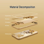 Luxury Jewel For Apple Pattern Gold Metallic Paint Glass Phone Case For iPhone 17 16 15 14 13 12 11 Pro Max Plus 17Air 16E Cover