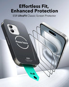 ESR 3-Pack Screen Protector for iPhone 18/17/16/15/14/13 Military-Grade Tempered Glass 9H Hardness Anti-Scratch
