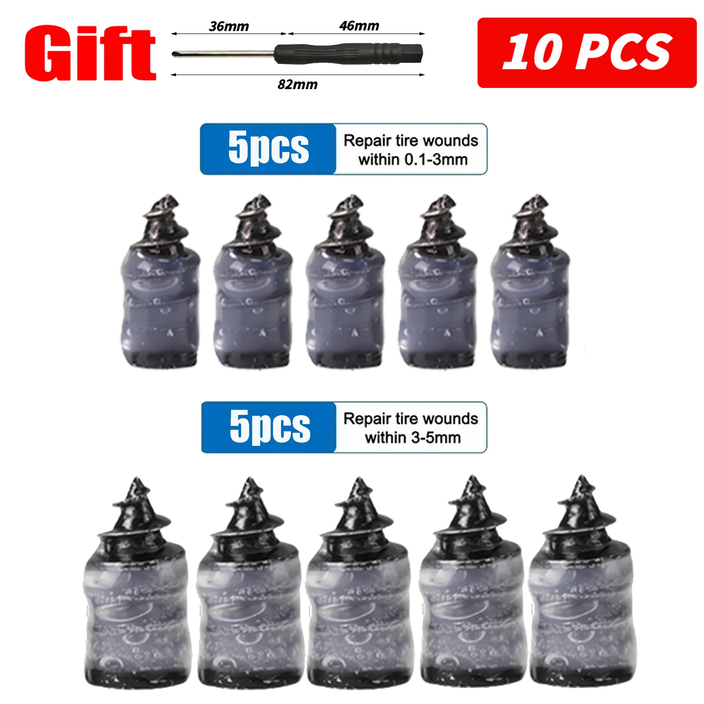 Car Tyre Repair Rubber Nail Car Wheel Punctures Screws Car Tire Repair Kit Car Motorcycle Tire Puncture Repair Screws Tool CM World