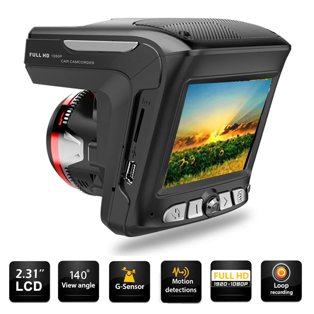 Car DVR Dash Recorder X7 GPS Logger-English & Russian Language Detection Anti Laser DVR Dash Camera HD 1920x1080P Video Recorder