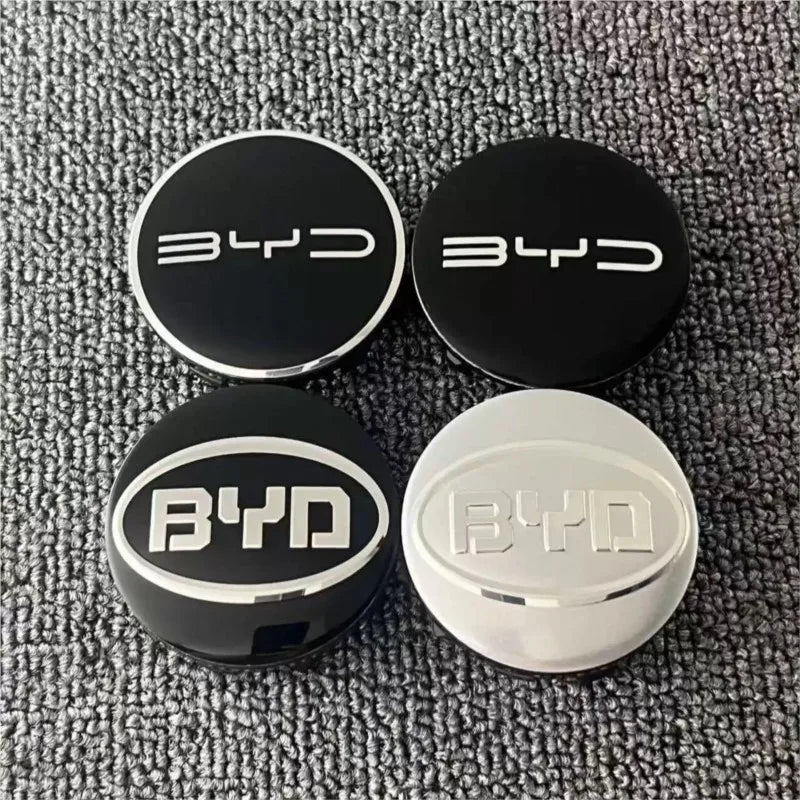 4pcs 55/58/68mm Car Wheel Center Hub Cap Badge Emblem Decal Wheel Sticker For BYD Atto 3 Yuan Plus Song Plus Seal Dolphin Seali CM World