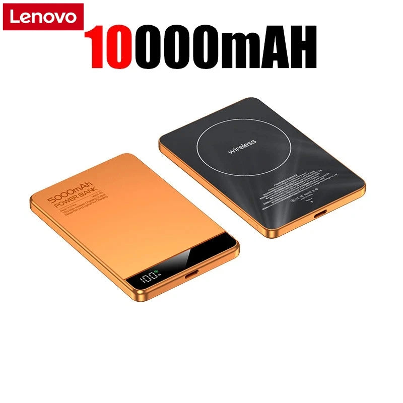 Lenovo 10000mAh UltraSlim Power Bank Magnetic Wireless Fast Charging CCC Portable Battery For MagSafe Apple Watch iPhone Samsung Car Mobile World