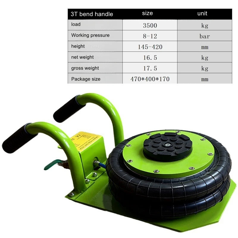 3T airbag jack horizontal jack car pneumatic oil change tire special airbag type jacks