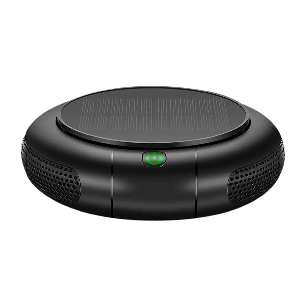 Car Air Purifier Solar/USB Powered, HEPA Filter & Negative Ion, Remove PM2.5/Smoke/Dust, 1200mAh Portable Auto Air Cleaner Car Mobile World