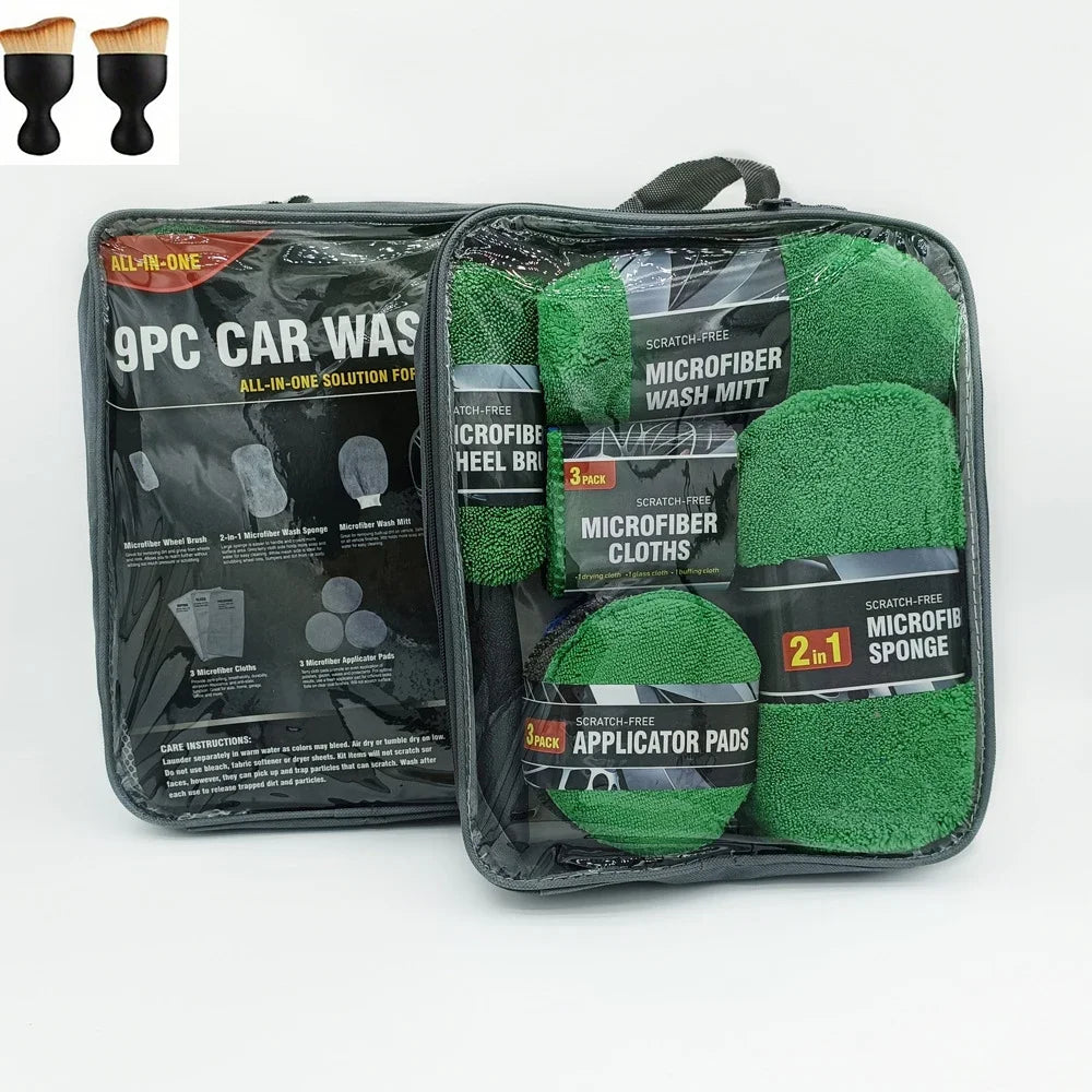 11pcs Car Cleaning Kit That Includes a Tire Brush, Microfiber Cleaning Gloves, Making It an Excellent Choice for Car Cleaning. CM World