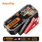 AdoreTrip 6250A Portable 12V Jump Starter 24000mAh Power Bank Auto Battery Booster for 12L Gas 6.5L Diesel Pickups SUV Off-Road 4x4