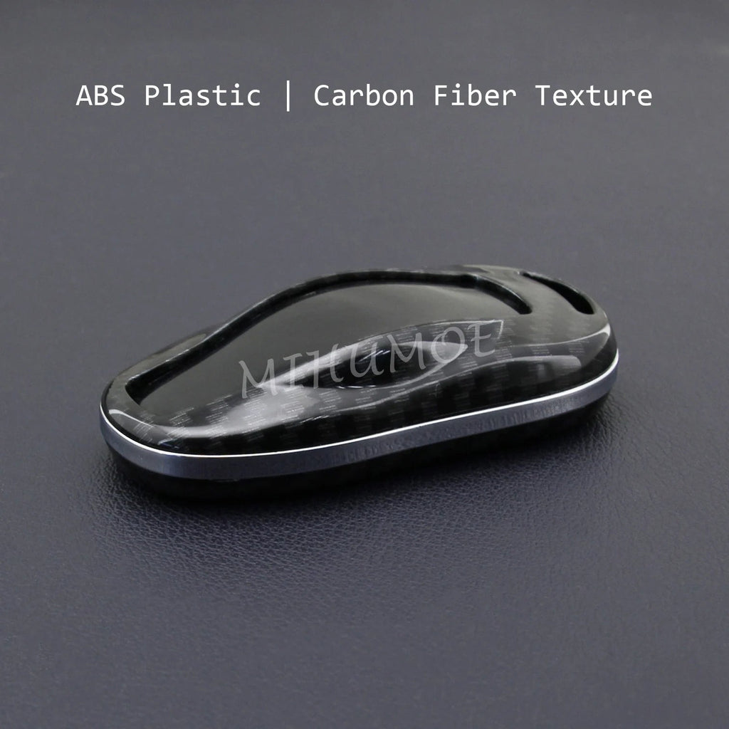 For Tesla Model 3 Y S Carbon Fiber Car Key Fob Cover Case Chain Ring Shell 2018 2019 2020 2021 2022 2023 2024 CM World