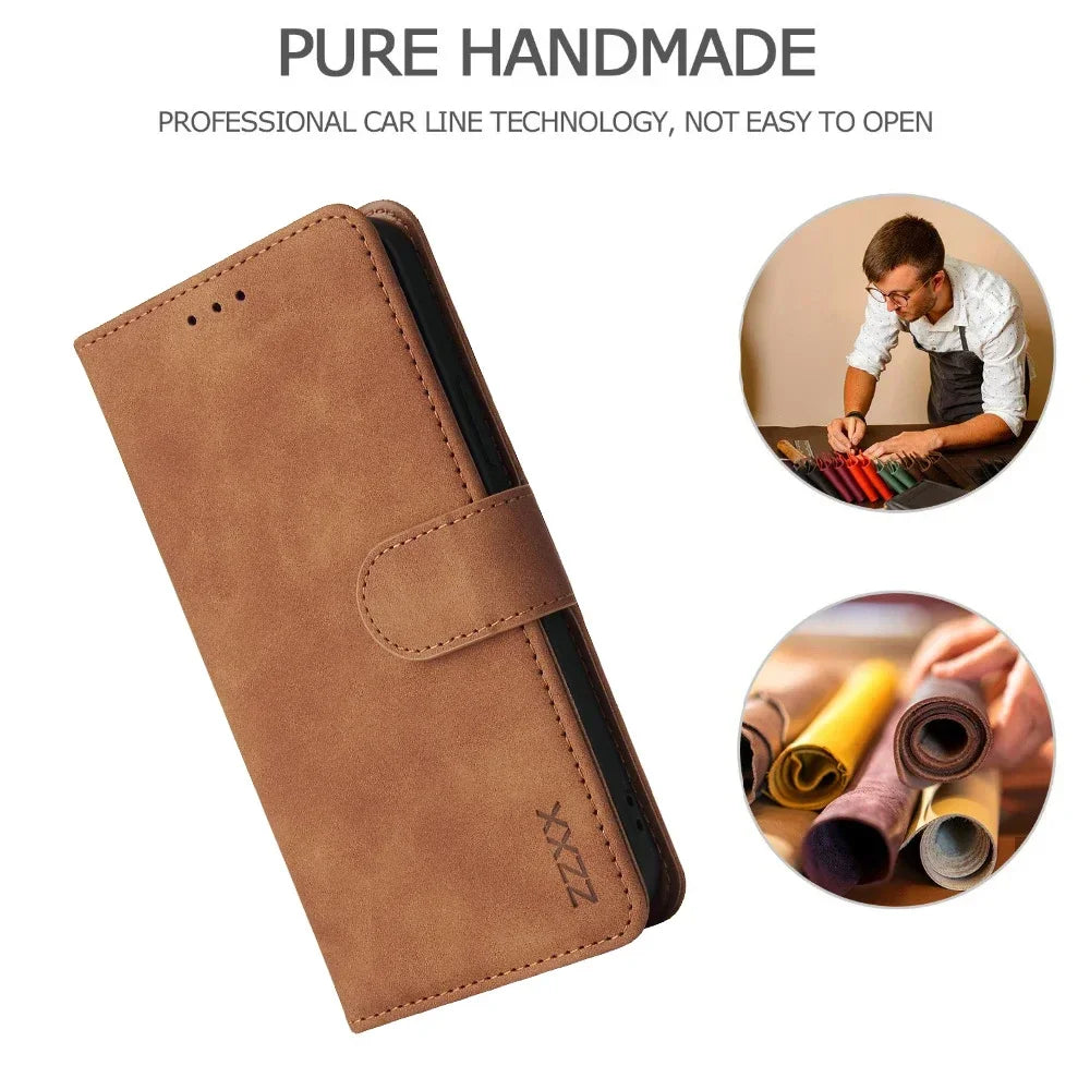 ZZXX Leather Wallet Phone Case For iPhone 17e 16 Pro Max 15 14 13 Mini 12 11 X XS XR SE2 8 7 6s Plus Flip Card Slot Holder Cover
