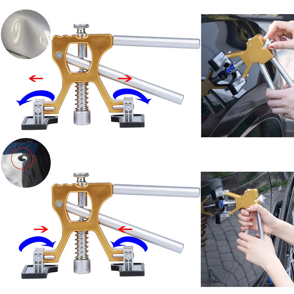Car Dent Puller Kit Paintless Dent Golden Lifter Suction Cup Bridge Puller Dent Remove Tool Hail Damage Refrigerator Door Repair CM World