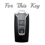 3 Buttons TPU Car Key Case Cover for Vw Volkswagen Touareg 2019 2020 2021 2022 2023 Auto Shell Fob Ring Keychain Protector
