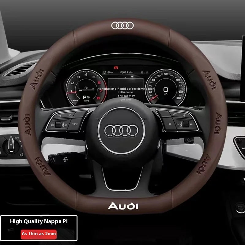 Car AntiSlip Carbon Fiber Leather Steering Wheel Cover For Audi A3 A4 A5 A6 A7 A8 Q1 Q2 Q3 Q5 Q7 Q8 S3 S4 S5 S6 RS3 RS4 RS5 TT CM World