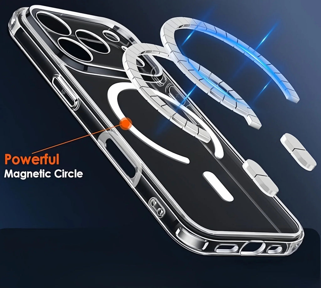 With  Magnetic Transparent TPU Shockproof Protection Phone Case for iphone 17 Pro Max/17 Pro/17E/17 Air/17
