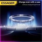 ESSAGER Magnetic Wireless Charger, RGB Fast Charging, Phone Charger for iPhone17 16, 15, 14, 13 Pro, Macsafe Phone Charging Dock