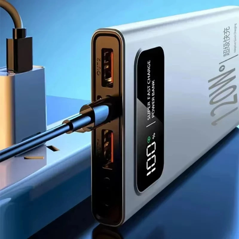 Lenovo 500000mAh 120W Power Bank For Xiaomi Super Fast Charging Battery High Capacity Digital Display Power Bank For iPhone