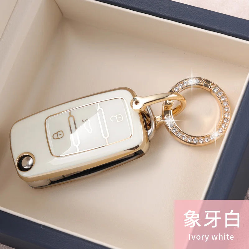 New TPU Car Key Case Cover Protect Shell Bag For VW Volkswagen Polo Tiguan Passat Golf Jetta Beetle Lavida Skoda Octavia A5 CM World