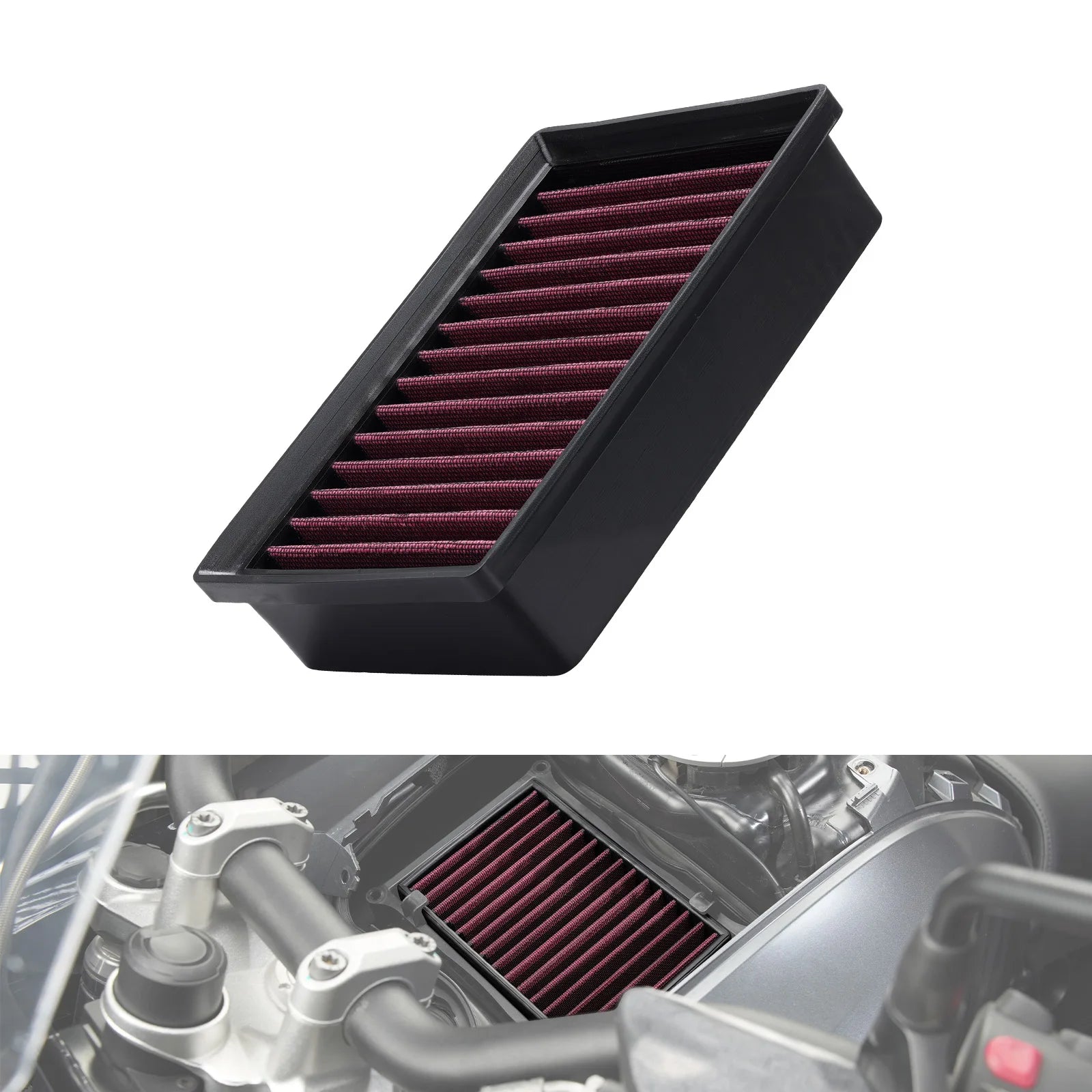 NICECNC High Flow Air Filter For BMW R1250GS /Adventure R1250 R/RS/RT 2018-2024 R1200GS LC GSA R1200 R/RS/RT/ LC 2013-2018 CM World