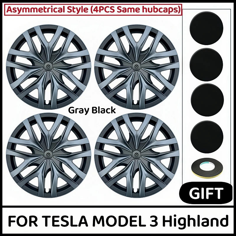 4PCS HubCap for New Tesla Model 3 Highland 2025 18 Inch Performance Replacement Wheel Cap Auto Full Rim Cover Accessories 2024
