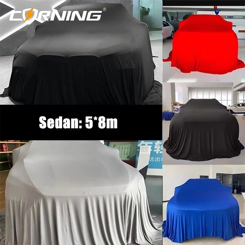 Customized Logo Unveiling Car Cover Car Auto Show Delivery Launch Special Unveiling Cloth 4S Show New Dustproof Car Reveal Cover Car Mobile World