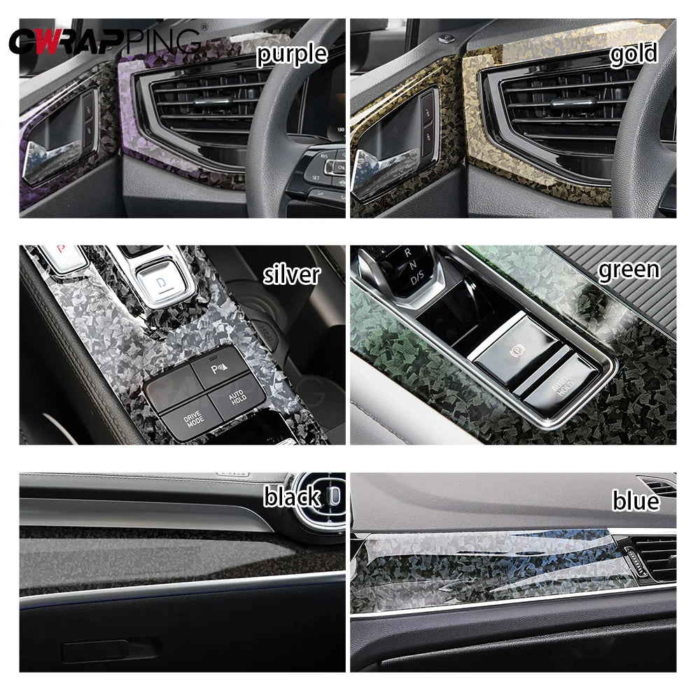 PET Forged Carbon Wrap Self-adhesive Car Wrap Vinyl Auto Tuning Waterproof Motorcycle Stickers Custom Fit Car Film Accessories Car Mobile World