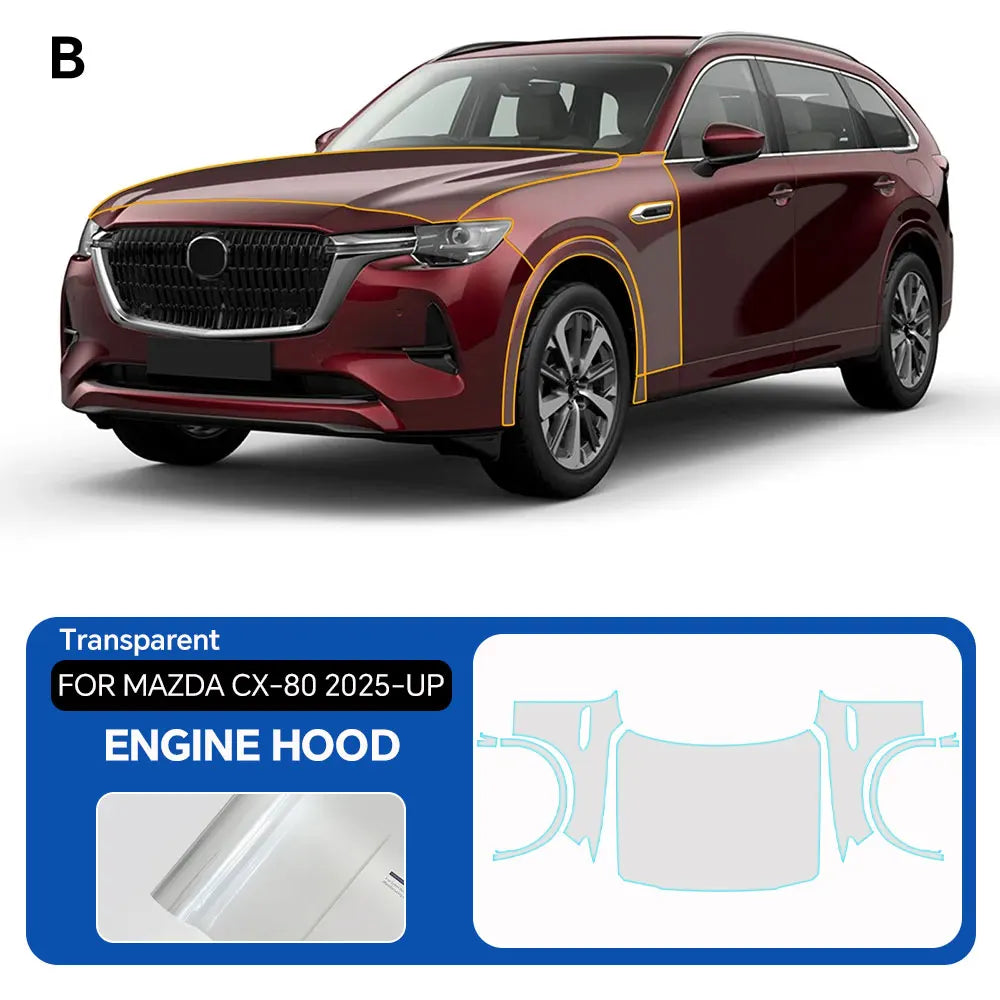 9mil TPU For Mazda CX80 2025-UP Car Paint Protection Film Body Sticker Anti-scratch Protective Transparent PPF Car Accessories Car Mobile World