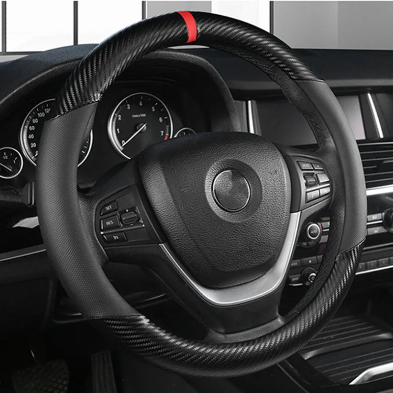 Universal D Shape Car Steering Wheel Cover Breathable Anti Slip Car Decoration Suitable 37-38cm Steering Wheel Cover Accessories CM World