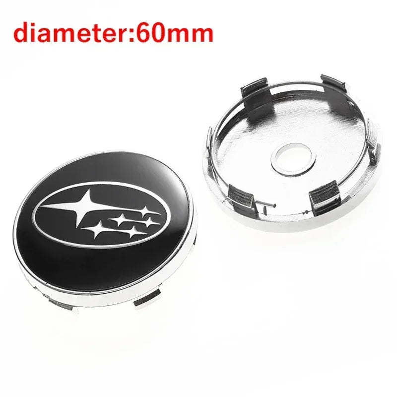 4pcs 60mm Car Wheel Center Caps for Subaru WRX BRZ DRL XV STI Outback Forester Impreza Tribeca Auto Wheel Hub Cover Decoration CM World