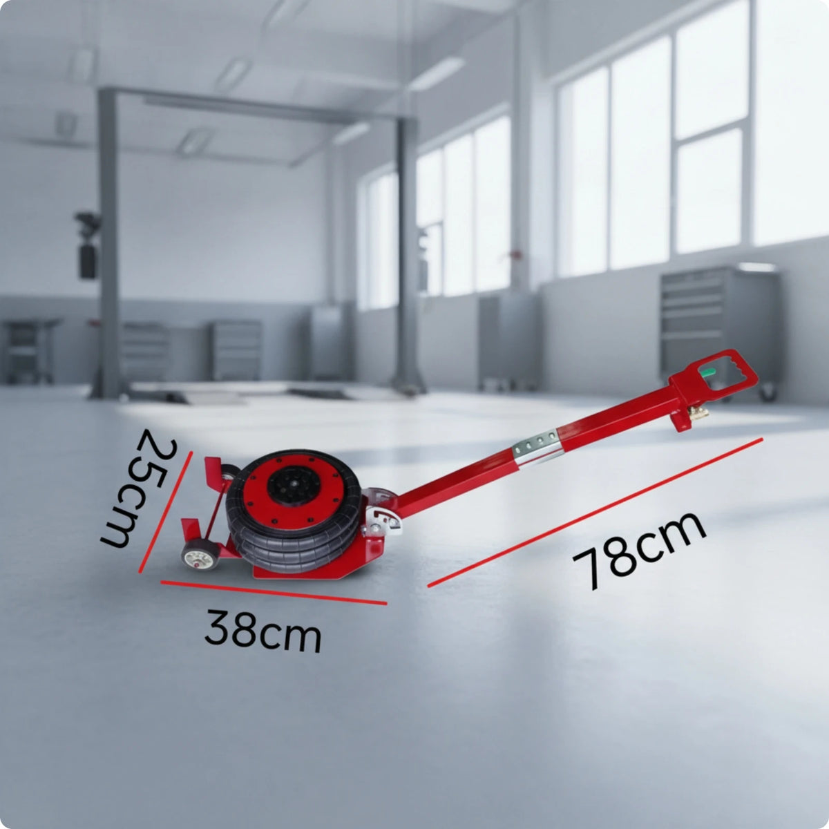 Pneumatic Hydraulic Jack Ergonomic Car Jack with Wheeled Base Stable Long-Lasting for Mechanics, Garages, Repair Shops