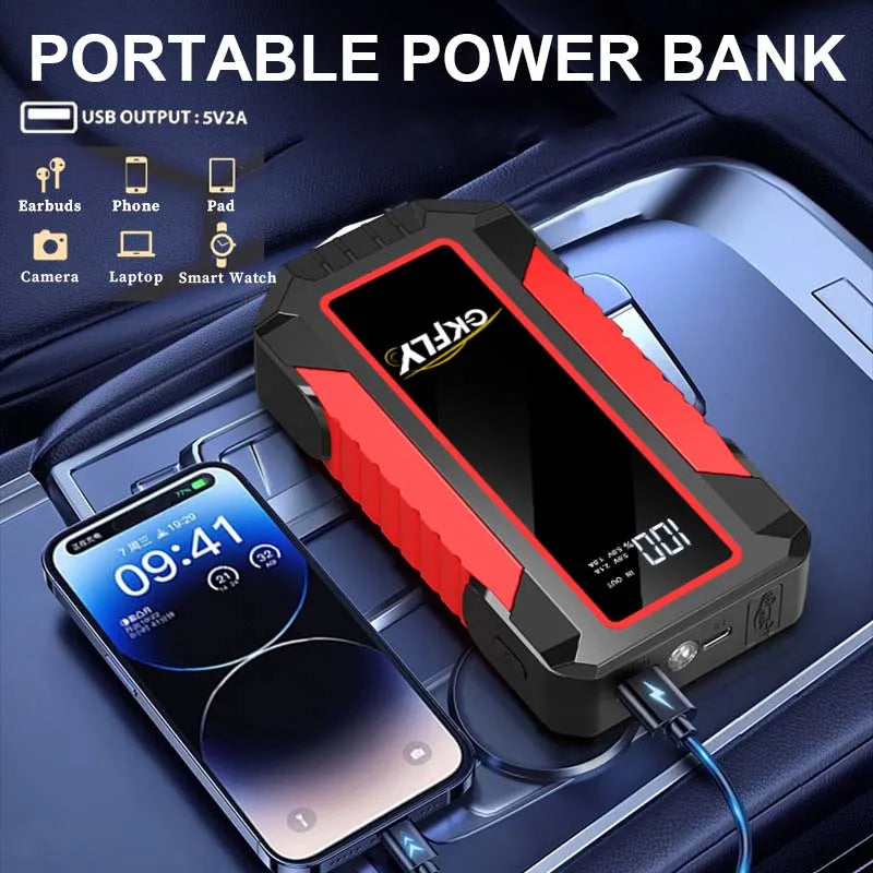 GKFLY 4000A Car Jump Starter Power Bank Portable 12V Car Battery Emergency Boosters Starting Device Car Starter 2026 New Arrival