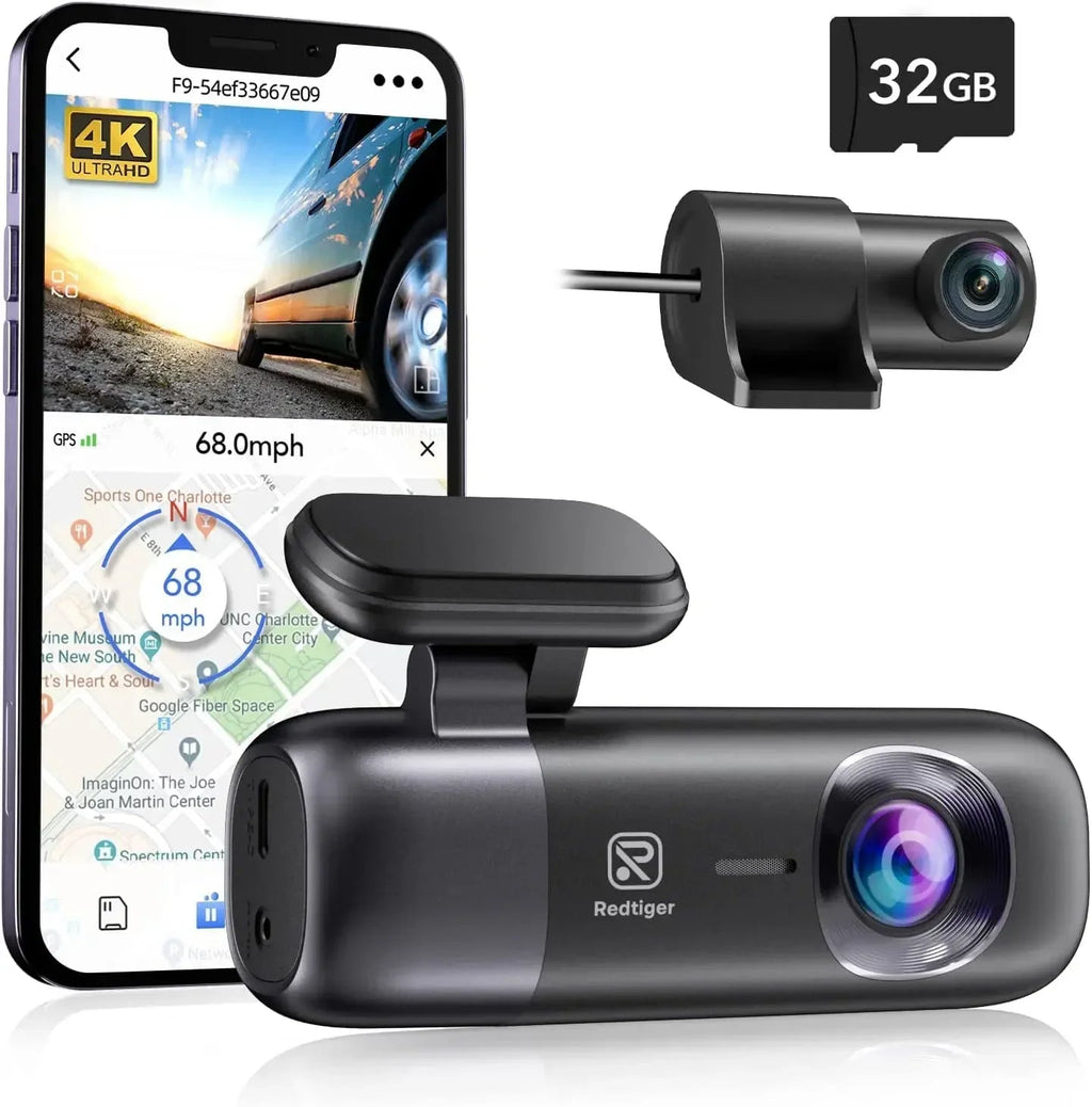 REDTIGER F9 Dash Cam 4K Dash Camera Front and Rear WiFi GPS Car Camera for Parking Mode Night Vision Car Recorder By App Control Car Mobile World