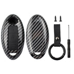 3 Buttons Carbon Fiber Smart Remote Key Fob Cover Case Shell Keychain for Nissan Qashqai Pulsar March 370Z Micra Juke Note Tiida CM World