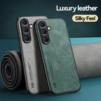Luxury Leather Ultra Thin Phone Case For Samsung Galaxy S26 S25 S24 S23 S22 S21 Ultra Plus Silky Feel Soft Cover For Car Holder