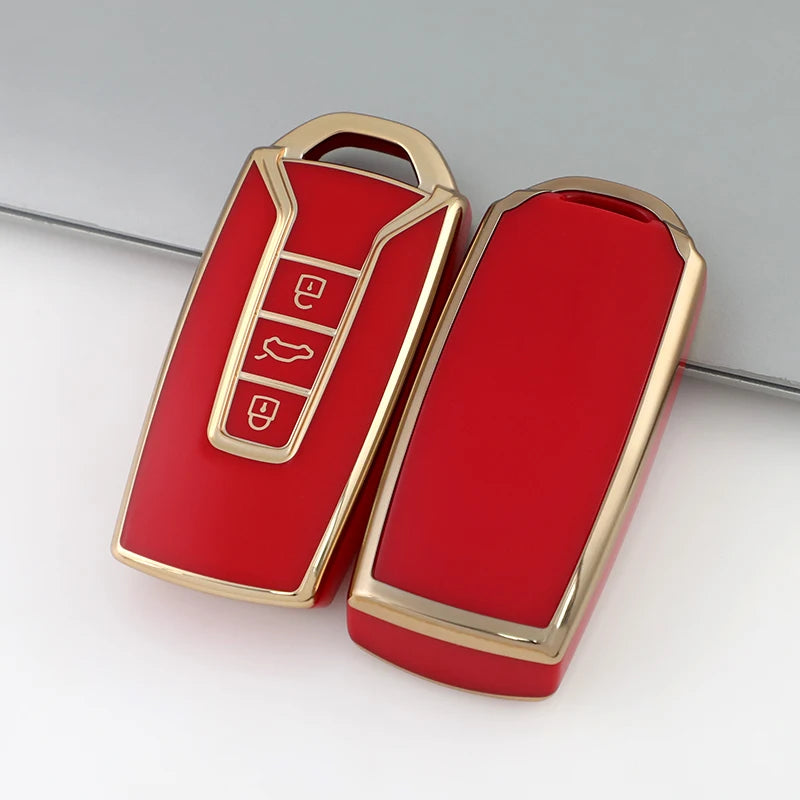 3 Buttons TPU Car Key Case Cover for Vw Volkswagen Touareg 2019 2020 2021 2022 2023 Auto Shell Fob Ring Keychain Protector