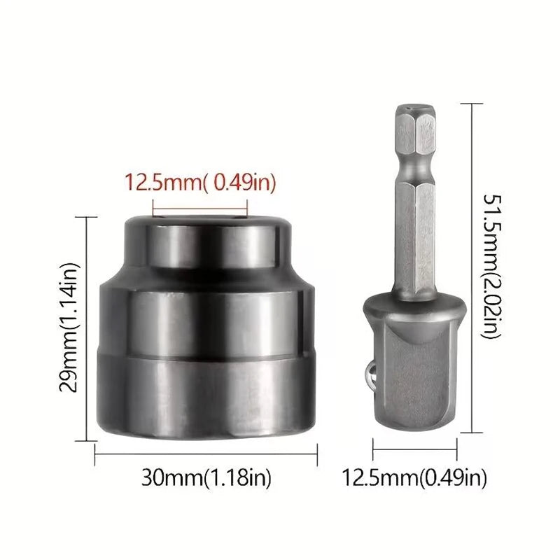Car Scissor Jack Socket Wrench Set - Heavy-Duty Carbon Steel Drill Adapter For Auto Repair Quick Change Tool CM World