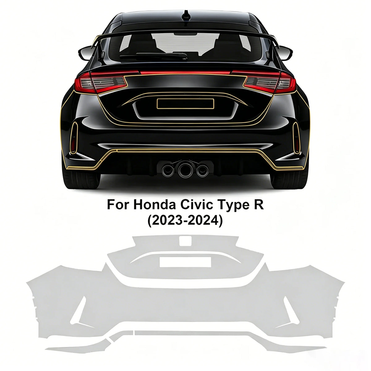 For Honda Civic Type R 2023-2024 9Mil Car Body TPU Transparent Protective Film PPF Pre-Cut PPF Scratch Resistant Film