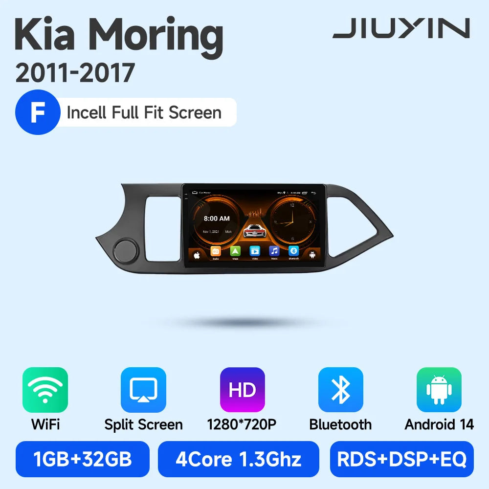 JIUYIN Android 15 Carplay Car Radio Multimidia Video Player For KIA PICANTO Morning  2011-2016 Navigation GPS IPS Head Unit CM World