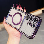 Luxury Glitter Diamond for Magsafe Plating Case for Samsung Galaxy S26 Ultra Plus Bling Camera Protector Transparent Wave Cover