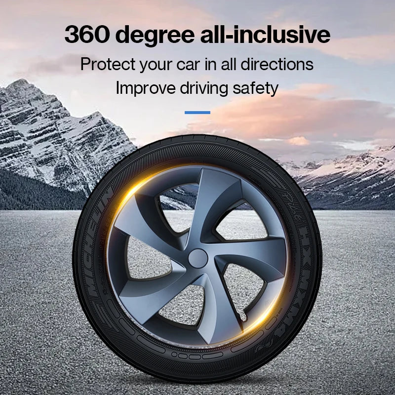 4PCS 19Inch Hub Cap for Tesla Model Y Juniper 2025 Performance Wheel Hubcap Right&Left Wheel Cap Full Rim Cover Car Accessories CM World