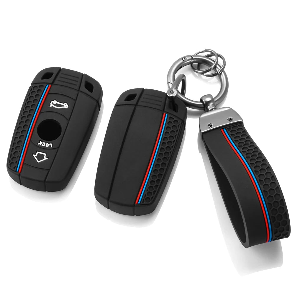 Silicone Car Key Case Key Chain For BMW E60 E61 E70 E81 E87 E90 E91 E92 X1 X5 X3 1 3 5 6 Series Z4 Keychain Accessories CM World