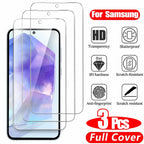 3PCS HD Tempered Glass For Samsung A17 A27 A37 A57 A16 A26 A36 A56 A55 A53 A54 A35 A25 A15 Screen Protector Samsung Galaxy S26 S25 S24 Ultra Cristal Templado S24 FE S23 S22 S21 Plus Car Mobile World