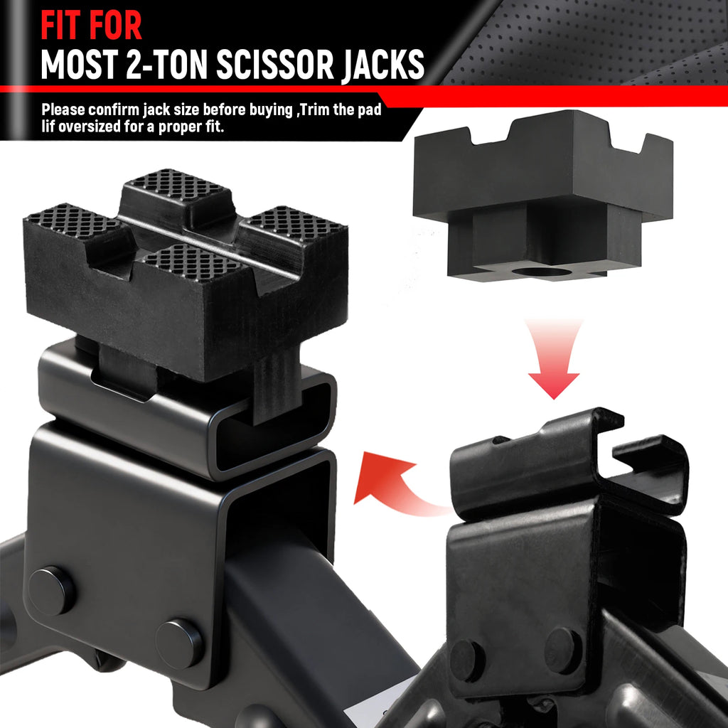 Universal Rubber Pinch Weld Jack Pad Adapter for Scissor Jack Lift Protects Undercarriage Prevents Scratches Car Kit CM World