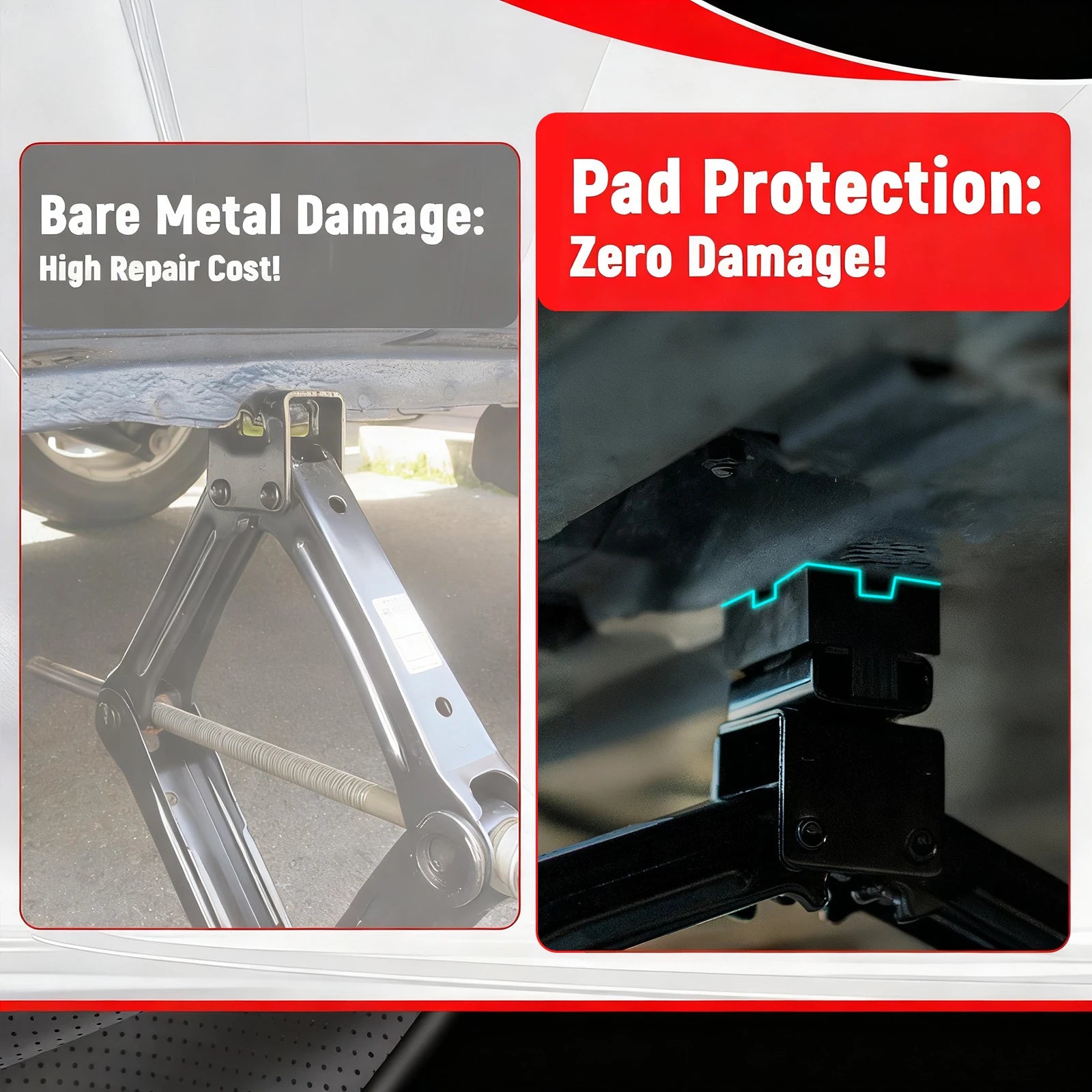 Universal Rubber Pinch Weld Jack Pad Adapter for Scissor Jack Lift Protects Undercarriage Prevents Scratches Car Kit CM World