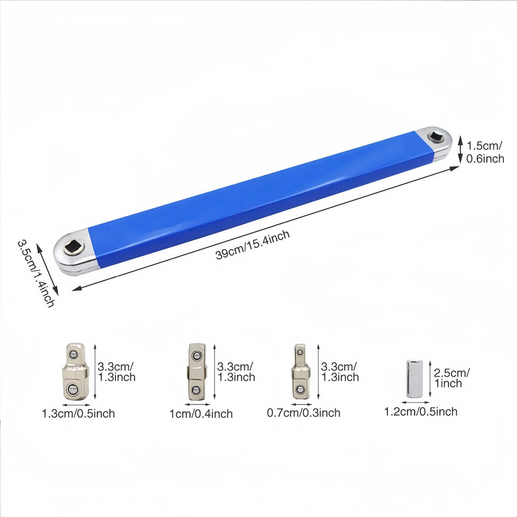 Ratchet Torque Extension Wrench Tight Spaces Extension Tool with 1/2" 1/4" and 3/8" Drive Adapters Universal Dynamics Hand Tools CM World