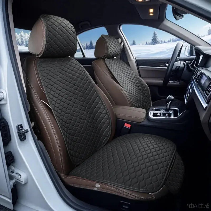 Xiaoman Waist Car Cushion Four Seasons Universal Half Pack Breathable Car Cushion Linen Fabric Seven Piece Set Seat Three Piece Car Mobile World