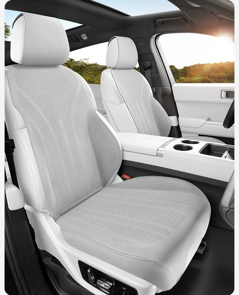 High Quality Perforated Suede Leather Universal Car Seat Full Cover Breathable Luxury SUV Sedan Protection Car Seat Full Cover