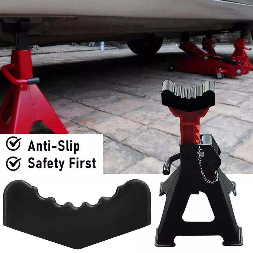 2pcs Rubber Jack Stand Pad Car Slotted Lift Jack Stand Rubber Pad Floor Adapter Frame Rail Pinch Lifting Repair Tools Universal CM World